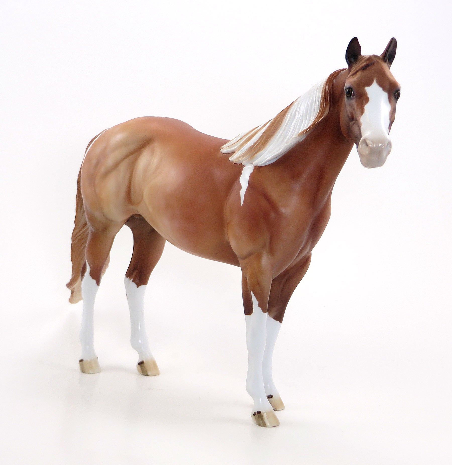 HOWDAH - OOAK Dapple Chestnut Tobiano Stock Model Horse 6/15