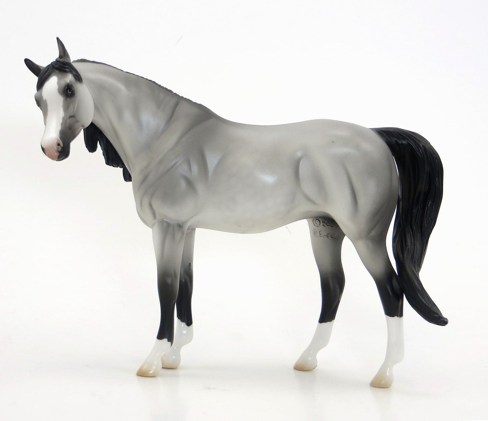 JUMBO - OOAK Grey W/Black Points Pebbles Arabian Model Horse - 6/26
