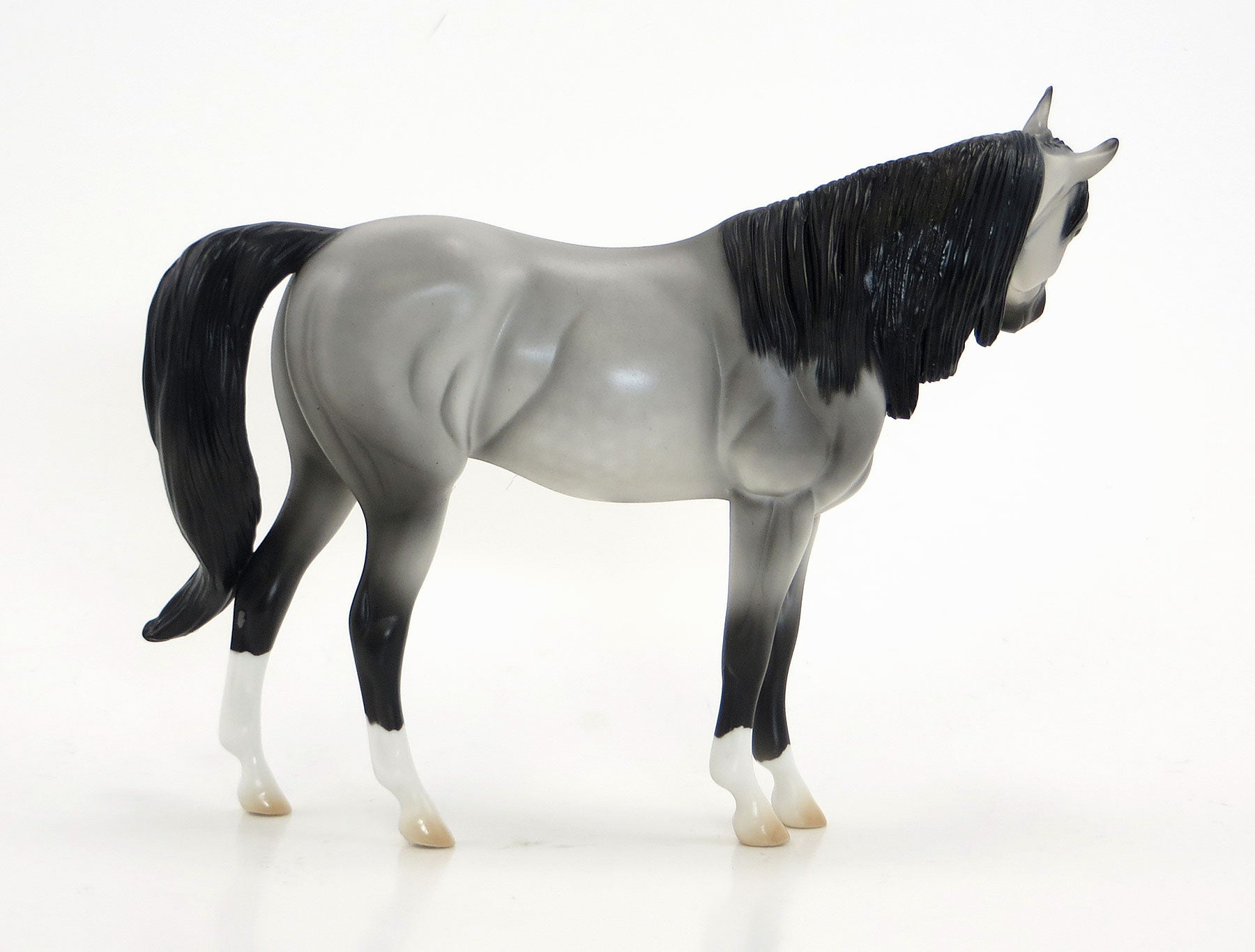 JUMBO - OOAK Grey W/Black Points Pebbles Arabian Model Horse - 6/26