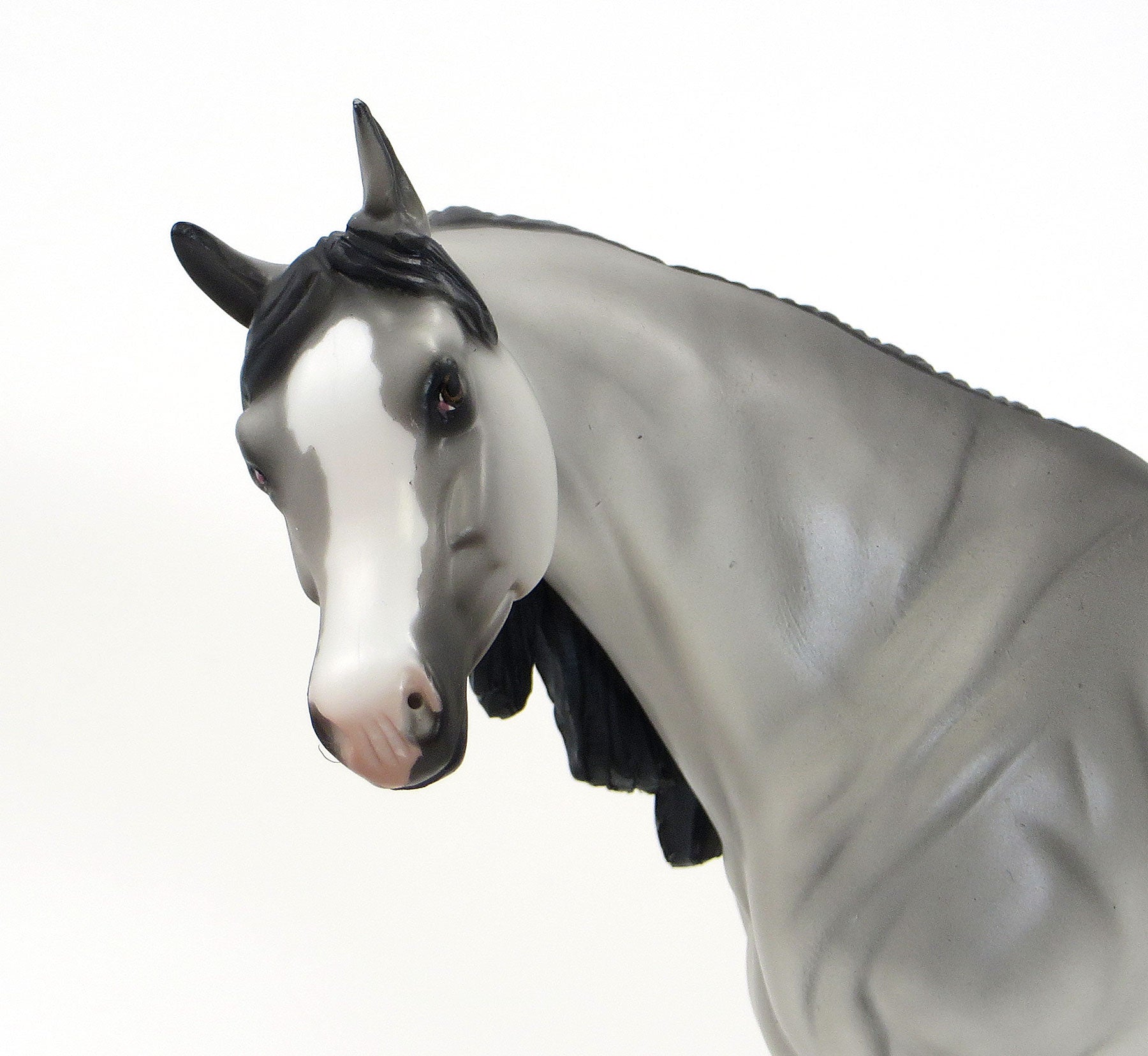JUMBO - OOAK Grey W/Black Points Pebbles Arabian Model Horse - 6/26