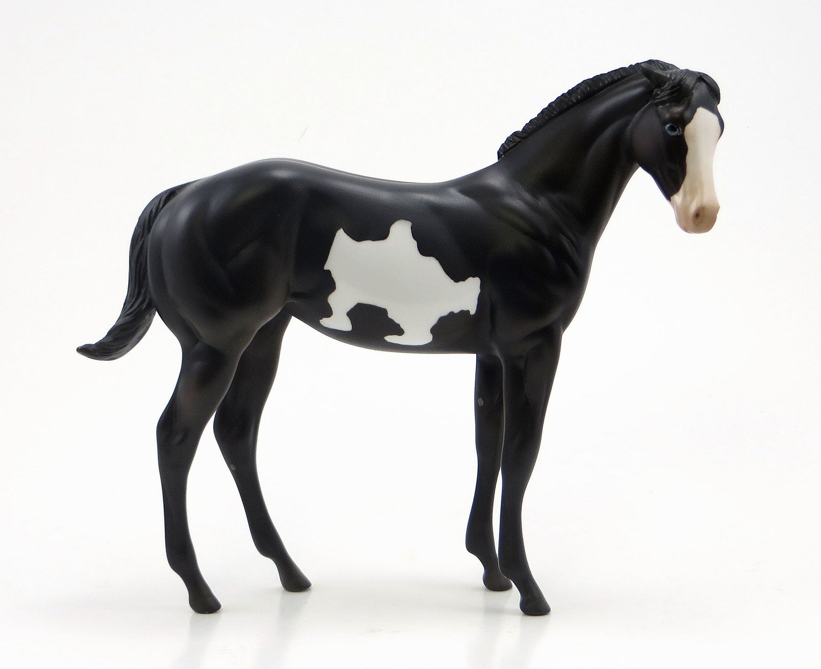 DOWN TOWN WAGON - OOAK Black Pinto Weanling Model Horse - 6/26