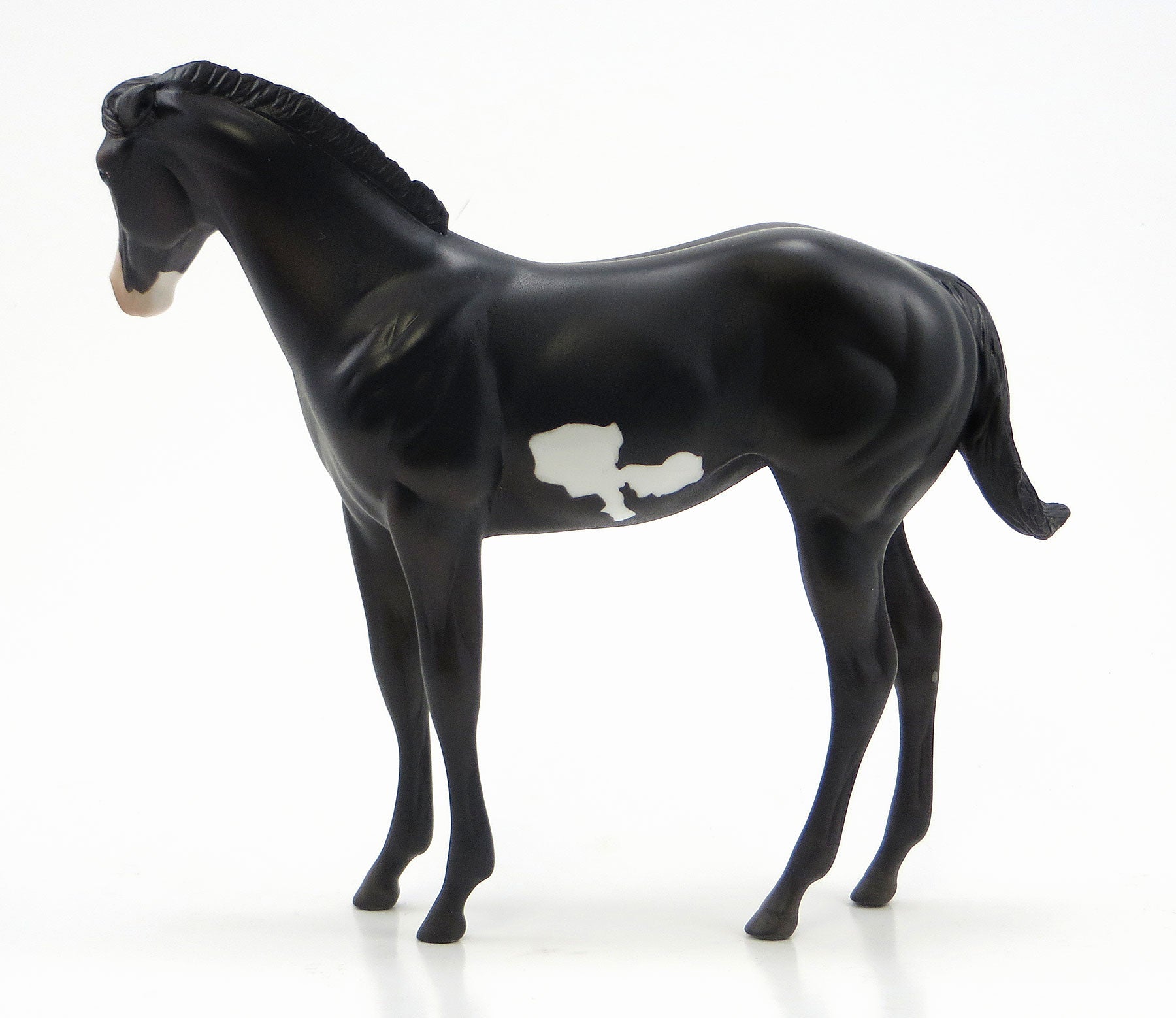 DOWN TOWN WAGON - OOAK Black Pinto Weanling Model Horse - 6/26