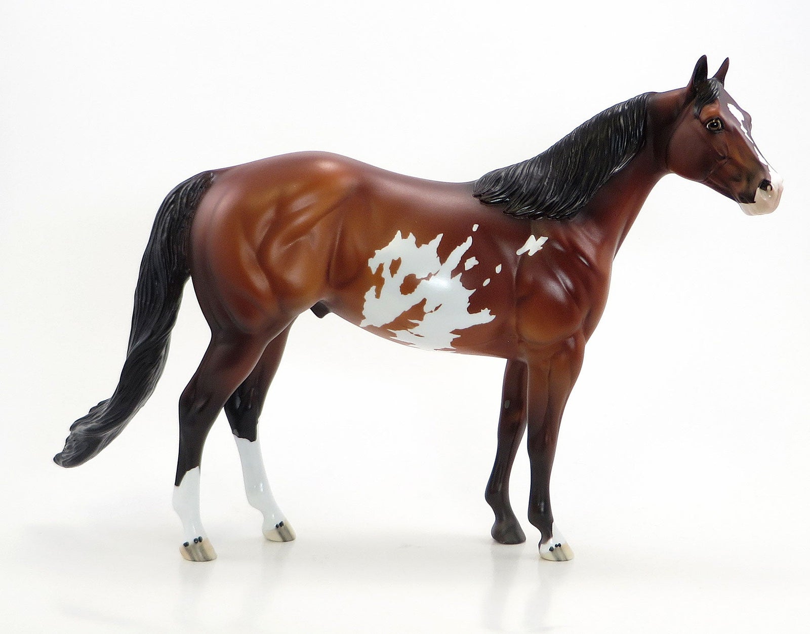SIDESHOW ATTRACTION - OOAK Dapple Bay Paint Stock Model Horse - 6/15