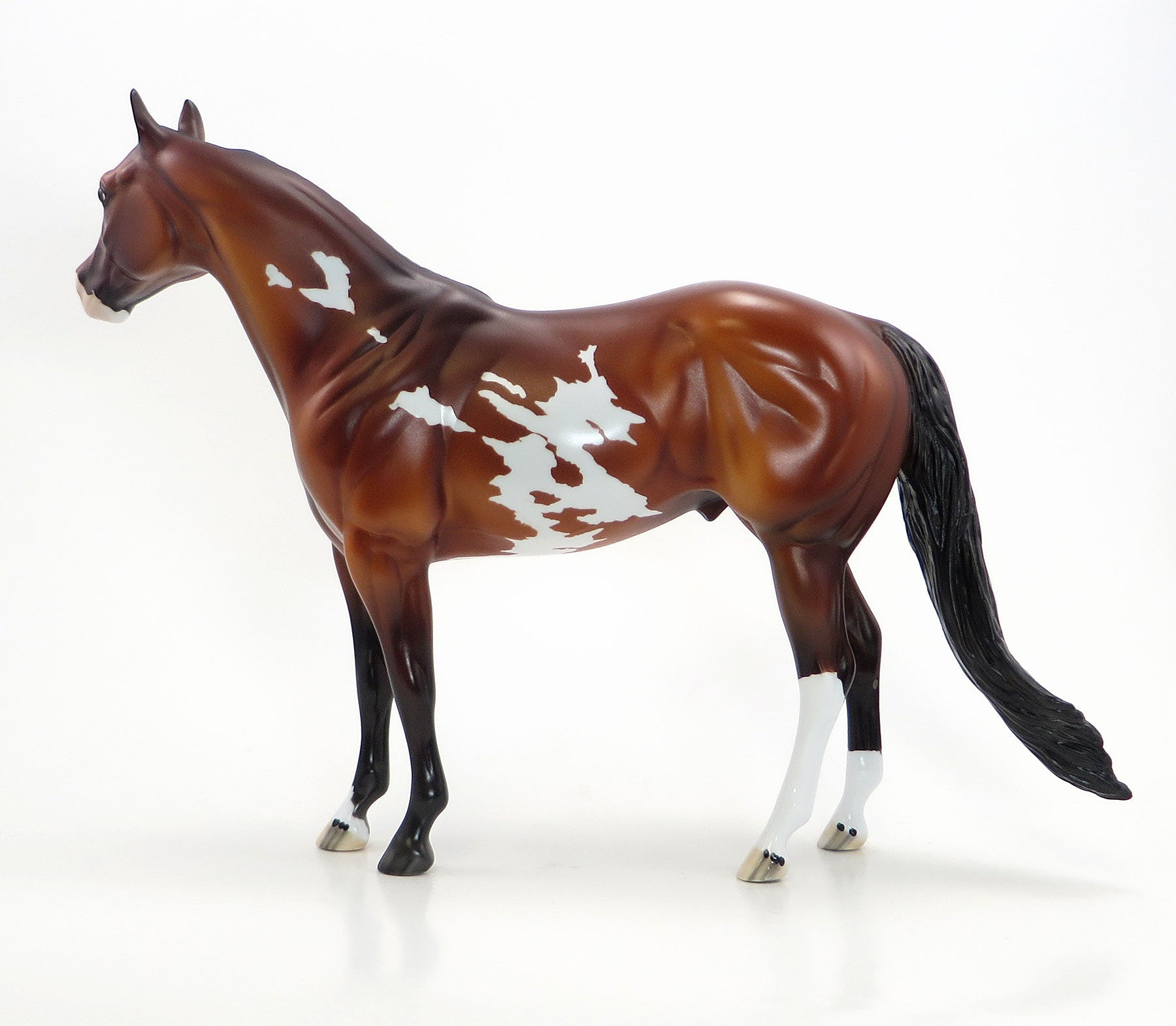 SIDESHOW ATTRACTION - OOAK Dapple Bay Paint Stock Model Horse - 6/15
