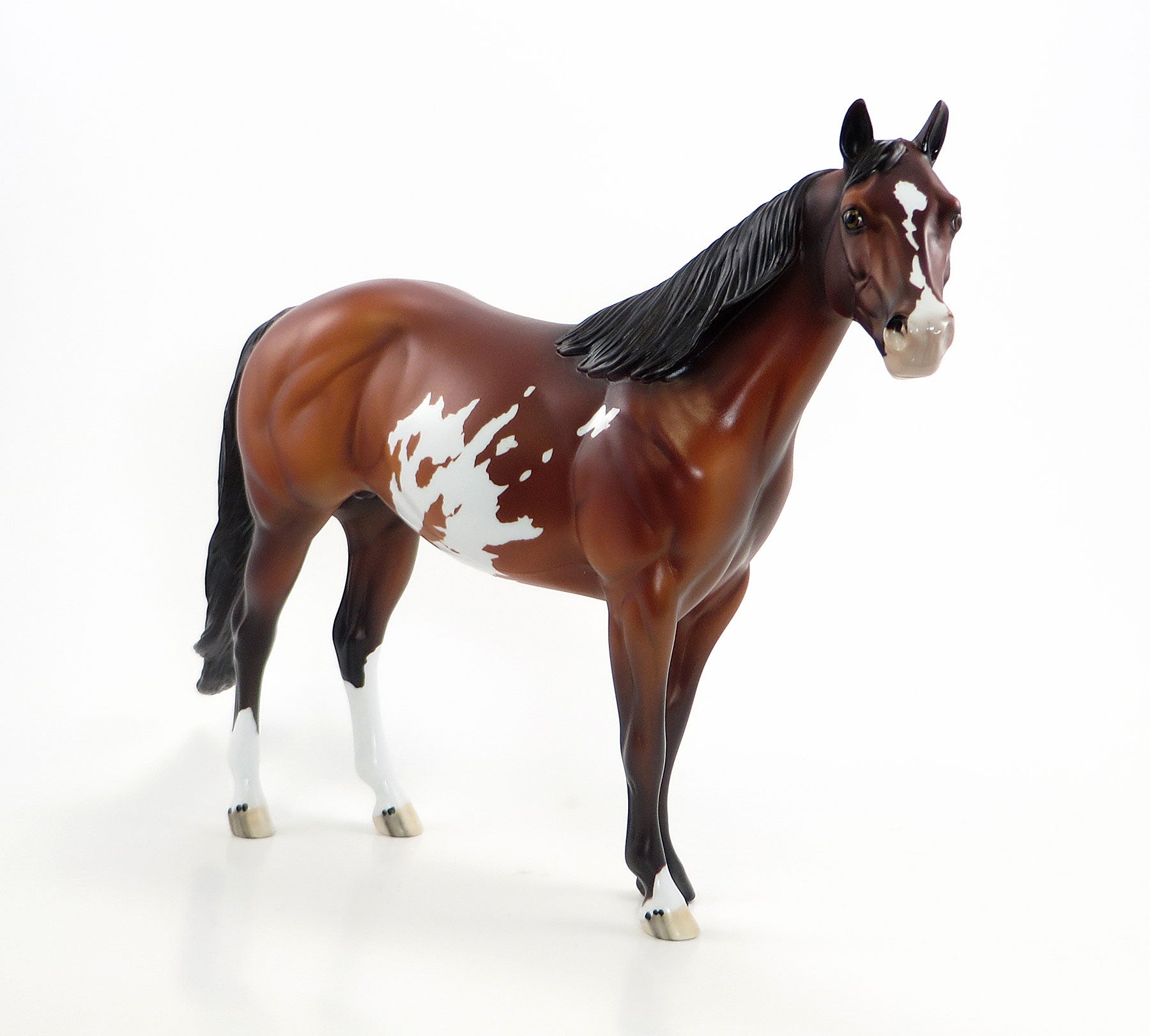 SIDESHOW ATTRACTION - OOAK Dapple Bay Paint Stock Model Horse - 6/15