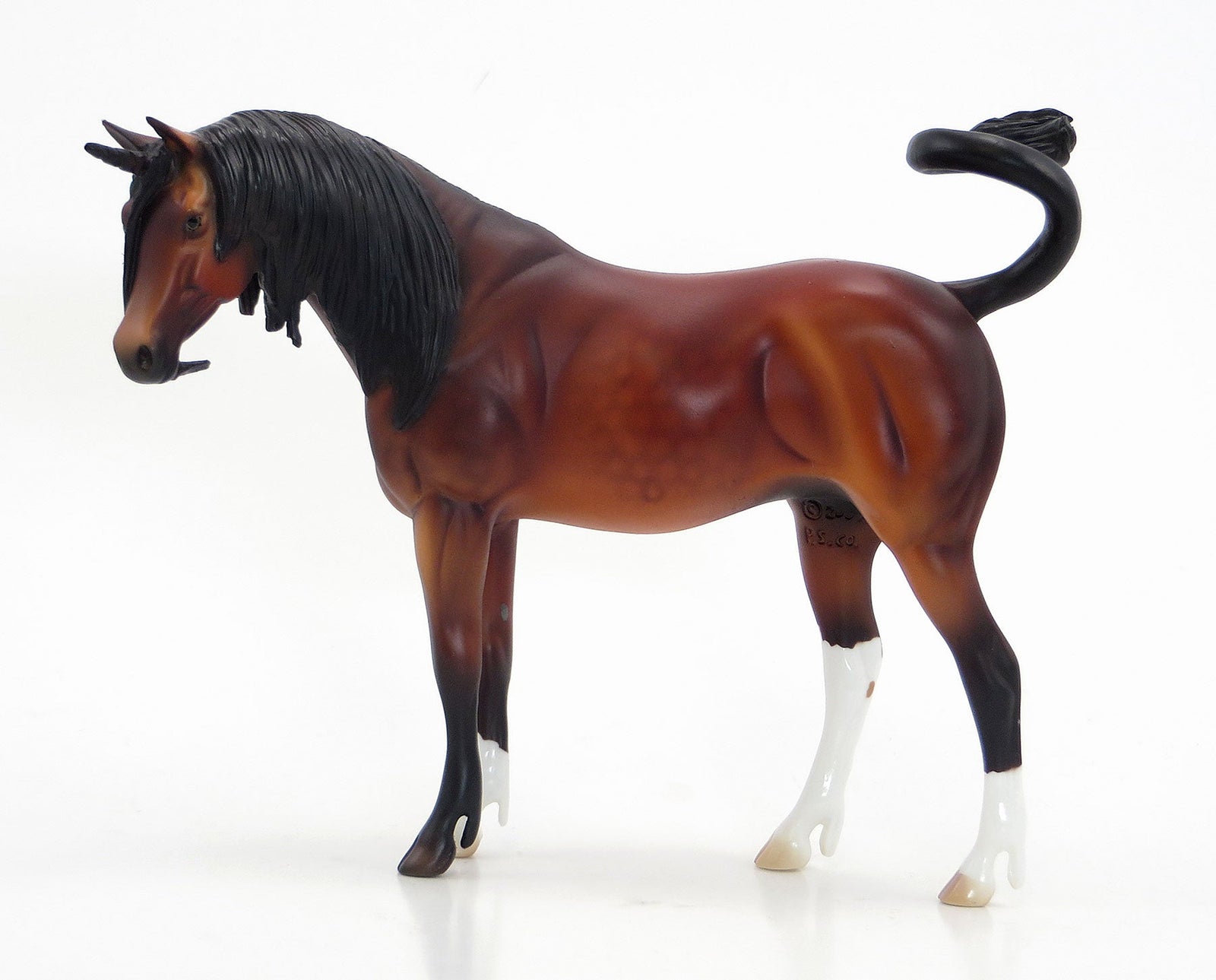 SWORD SWALLOWING SALLY - OOAK Dapple Bay Unicorn Pebble Model Horse - 6/15