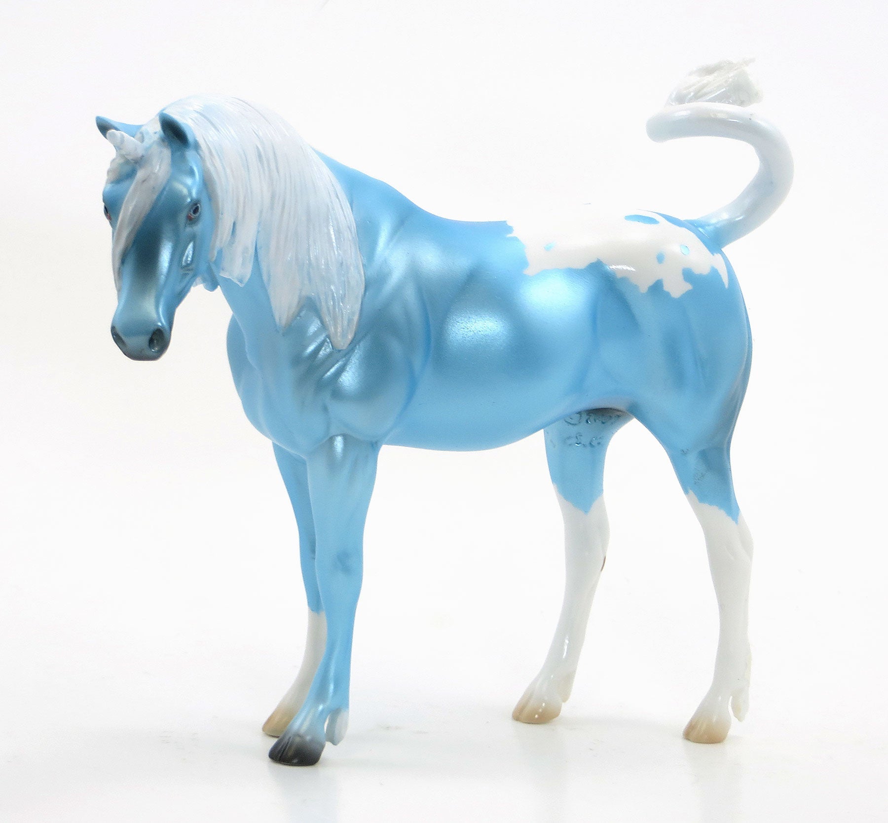HUMAN CANNONBALL - OOAK Blue Appaloosa Unicorn Model Horse Pebble - 6/15