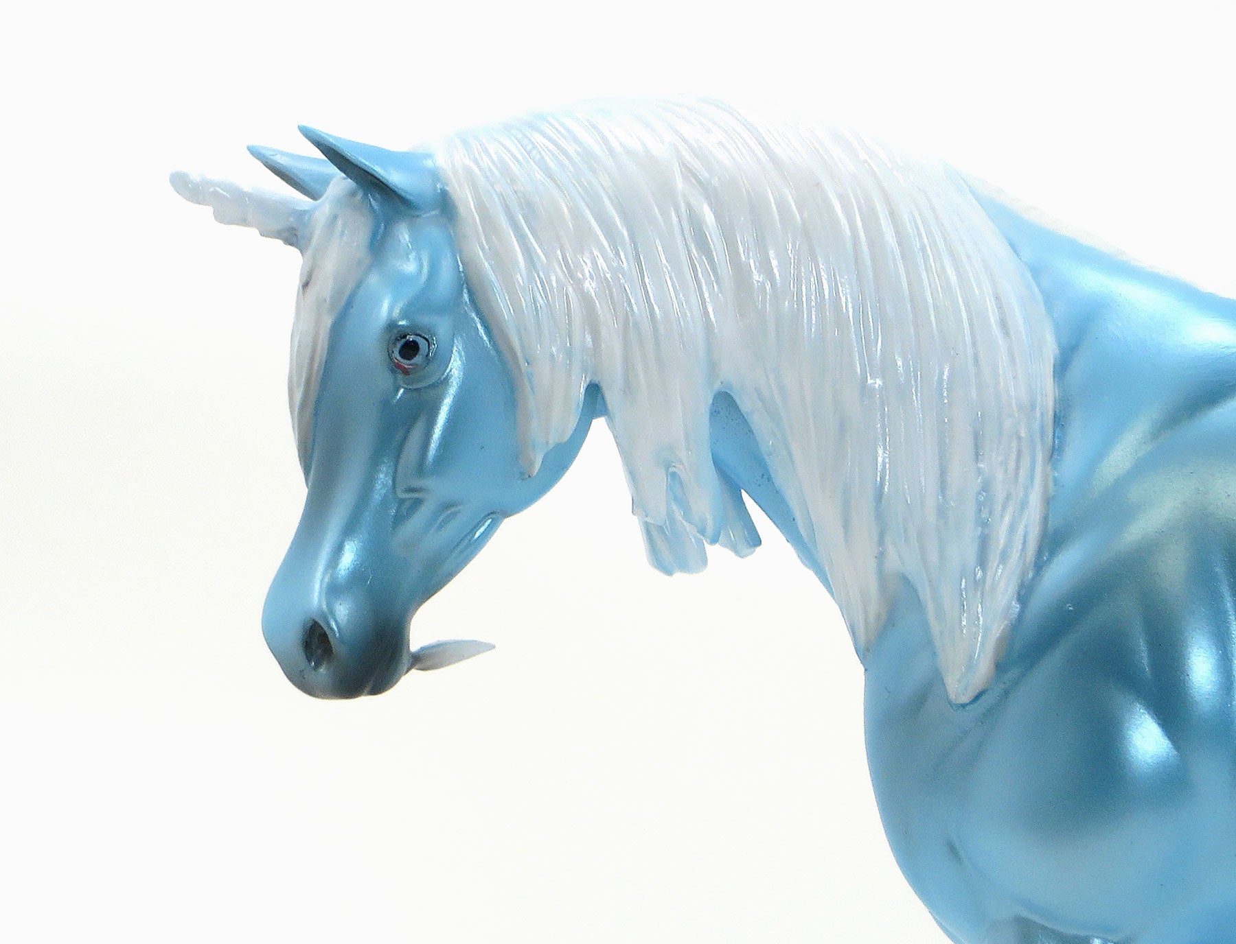 HUMAN CANNONBALL - OOAK Blue Appaloosa Unicorn Model Horse Pebble - 6/15