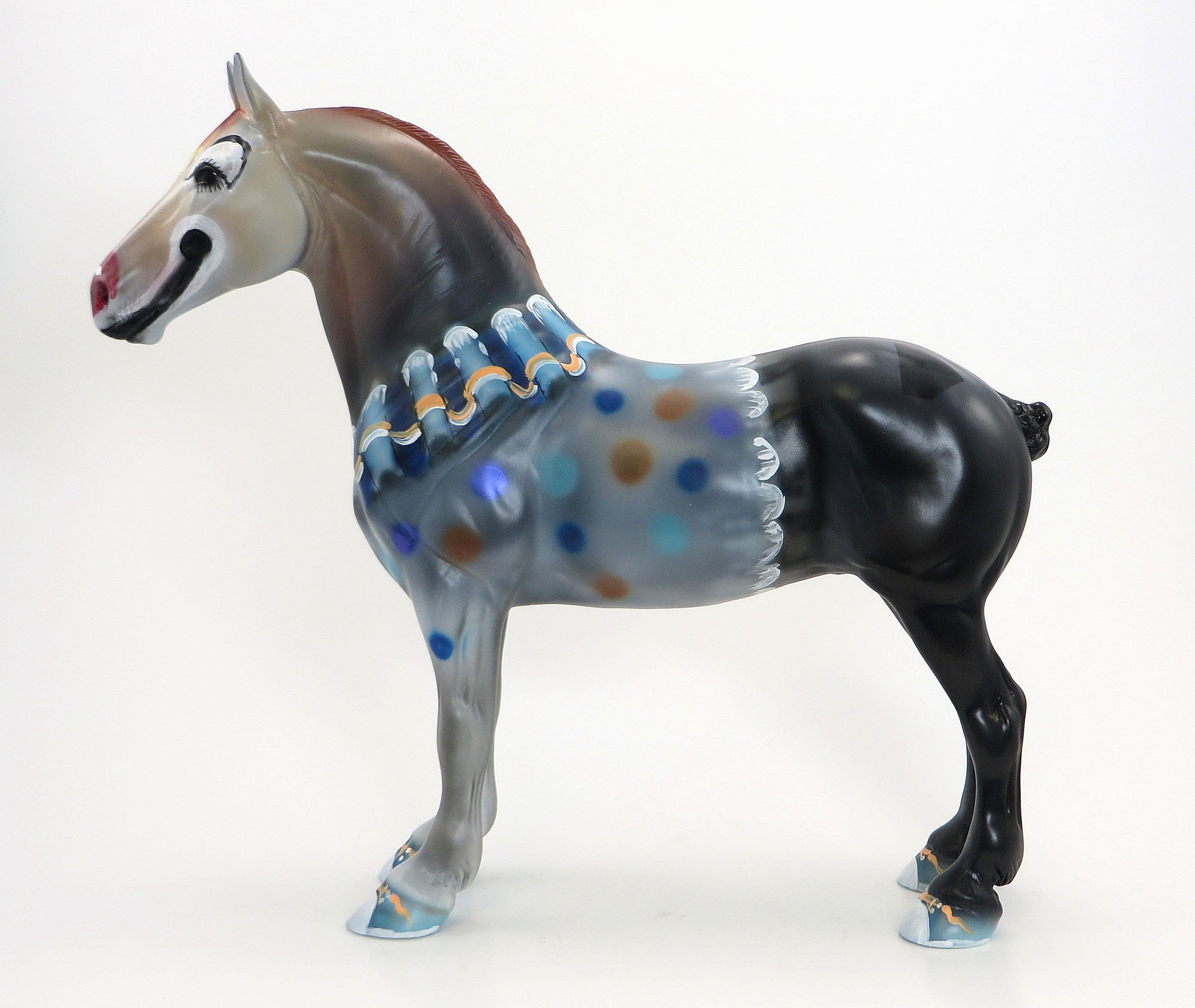 RING MASTER - OOAK Extreme Custom Clown Standing Draft Model Horse - 6/26