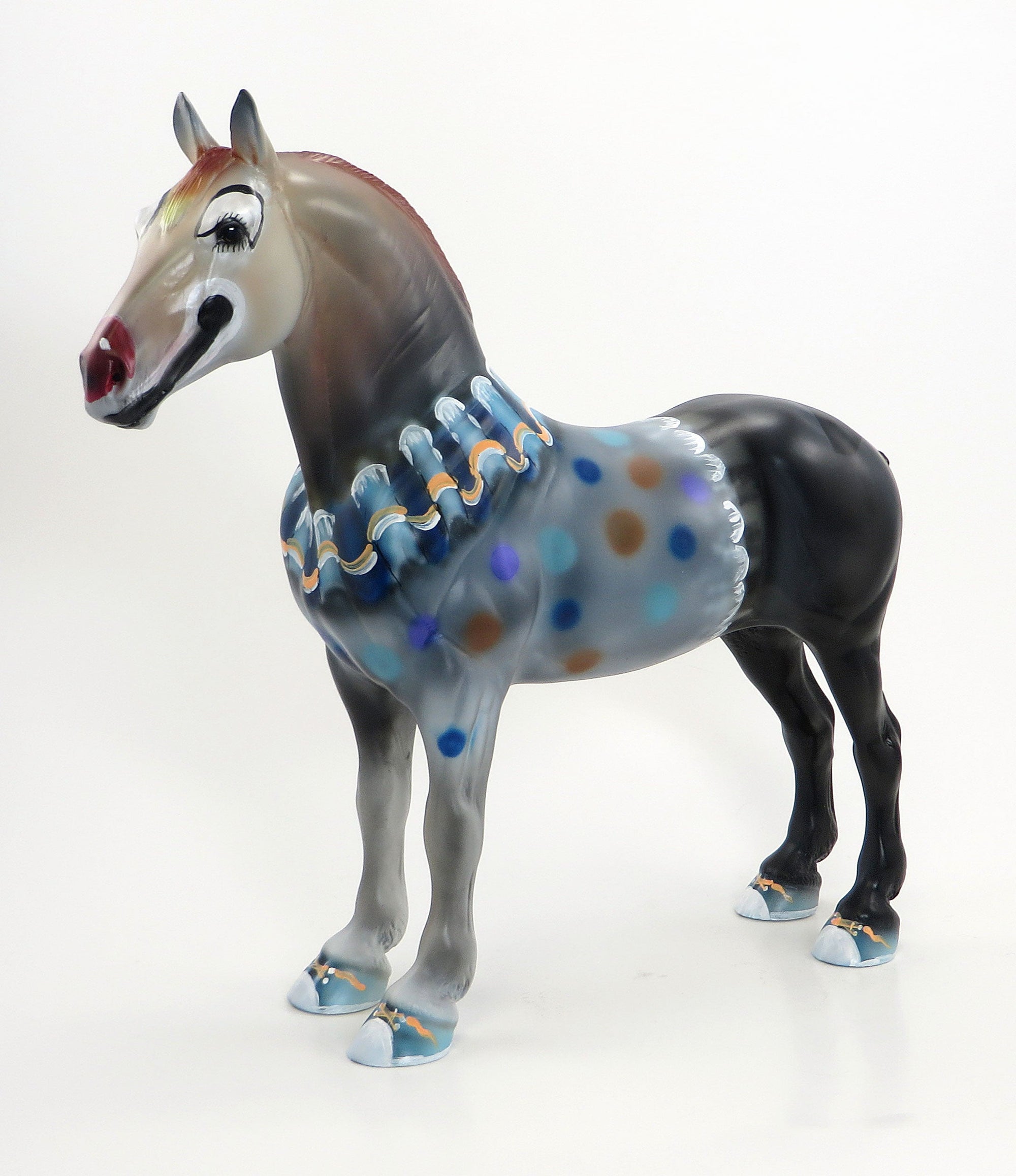 RING MASTER - OOAK Extreme Custom Clown Standing Draft Model Horse - 6/26
