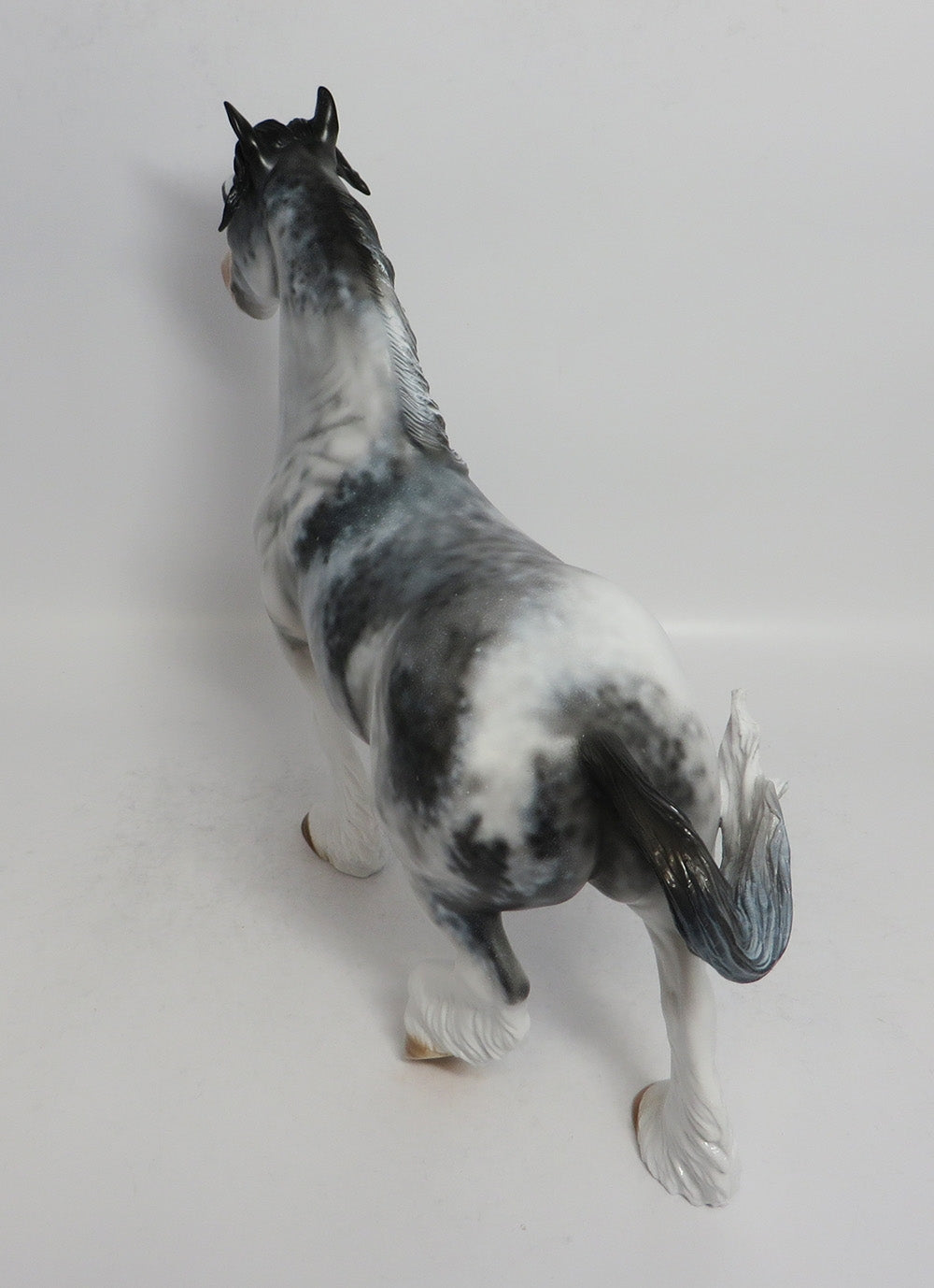 EBONY - OOAK BLACK SABINIO TROTTING DRAFT MODEL HORSE BY DAWN QUICK 4/6/2018