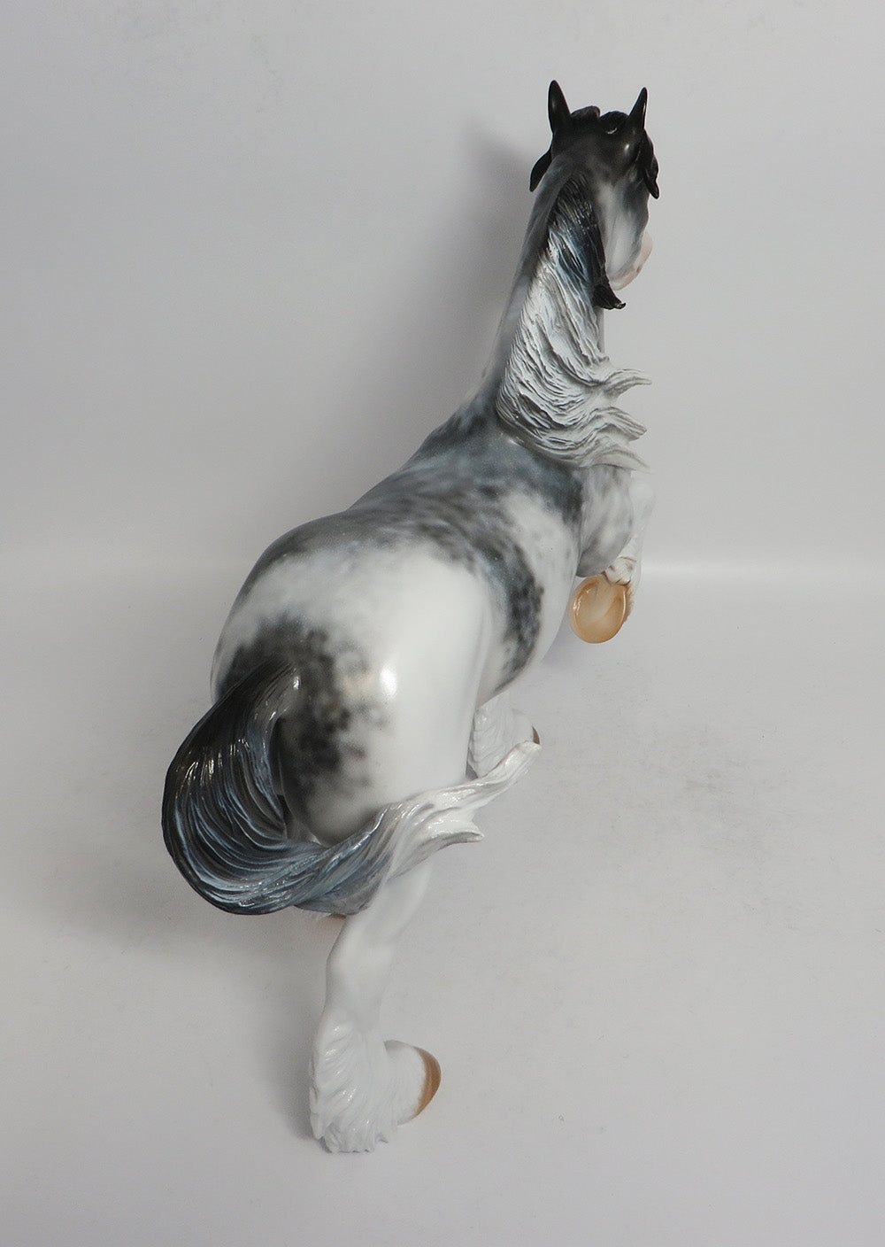 EBONY - OOAK BLACK SABINIO TROTTING DRAFT MODEL HORSE BY DAWN QUICK 4/6/2018