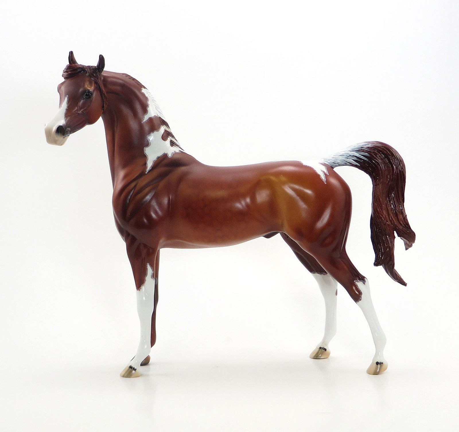 ROCKET"S RED GLARE - OOAK Chestnut Pinto Arabian Model Horse with Mapping - 7/3