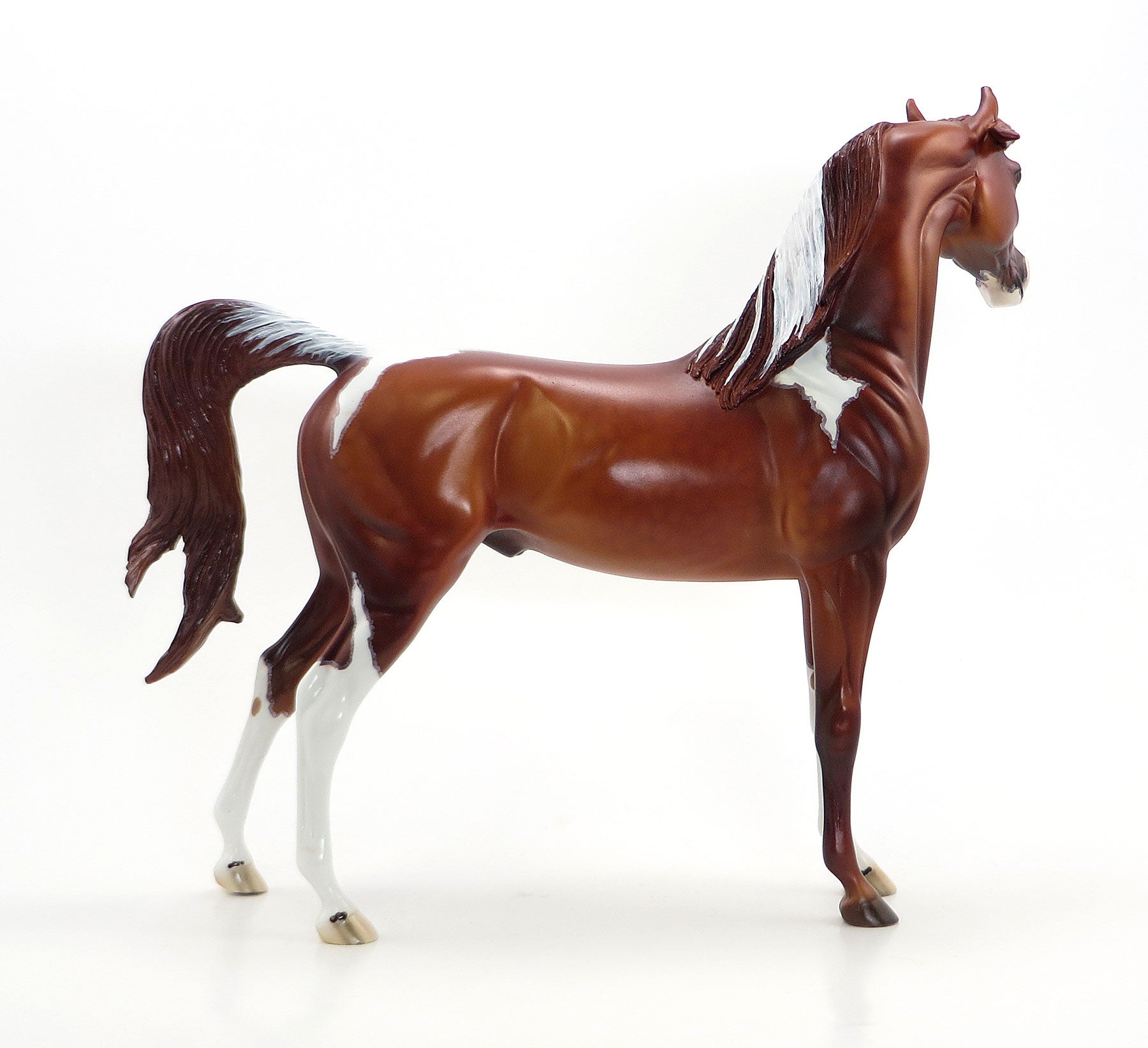 ROCKET&quot;S RED GLARE - OOAK Chestnut Pinto Arabian Model Horse with Mapping - 7/3
