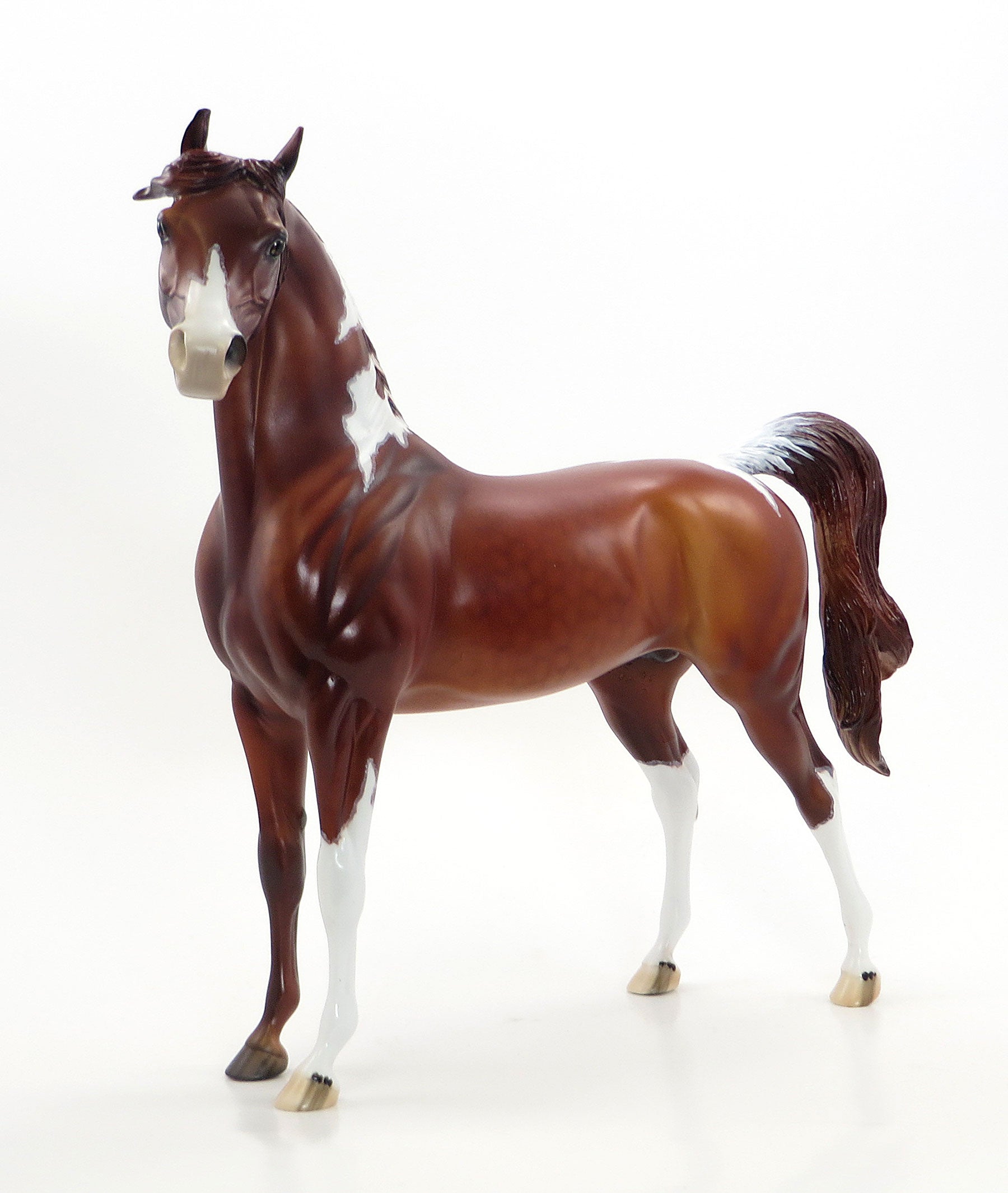 ROCKET&quot;S RED GLARE - OOAK Chestnut Pinto Arabian Model Horse with Mapping - 7/3