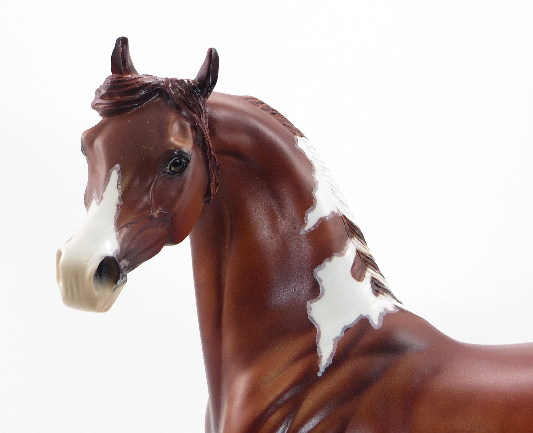 ROCKET&quot;S RED GLARE - OOAK Chestnut Pinto Arabian Model Horse with Mapping - 7/3
