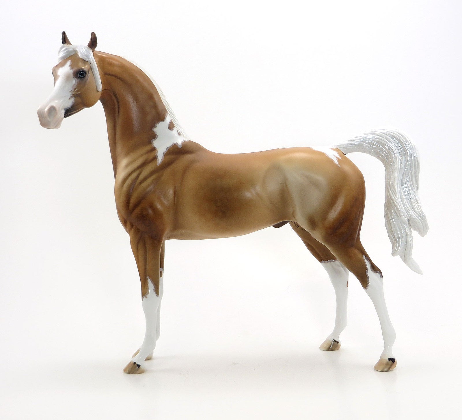 FOREVER BRIGHT - OOAK Palomino Pinto Arabian Model Horse with Mapping - 7/3
