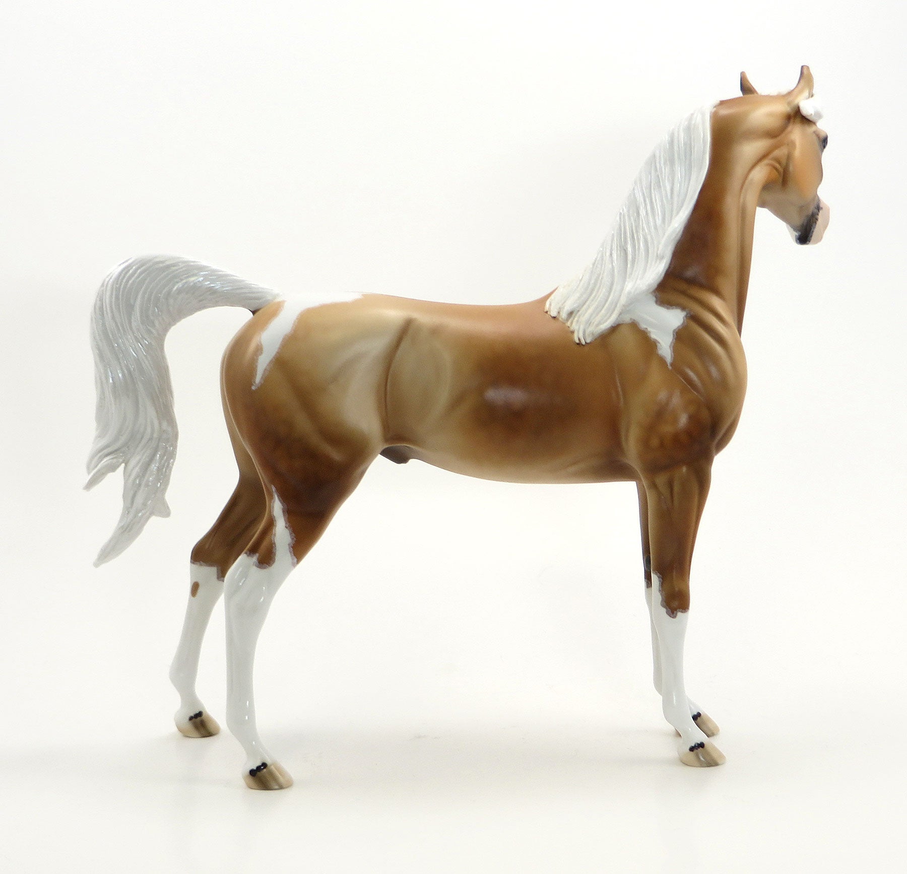 FOREVER BRIGHT - OOAK Palomino Pinto Arabian Model Horse with Mapping - 7/3