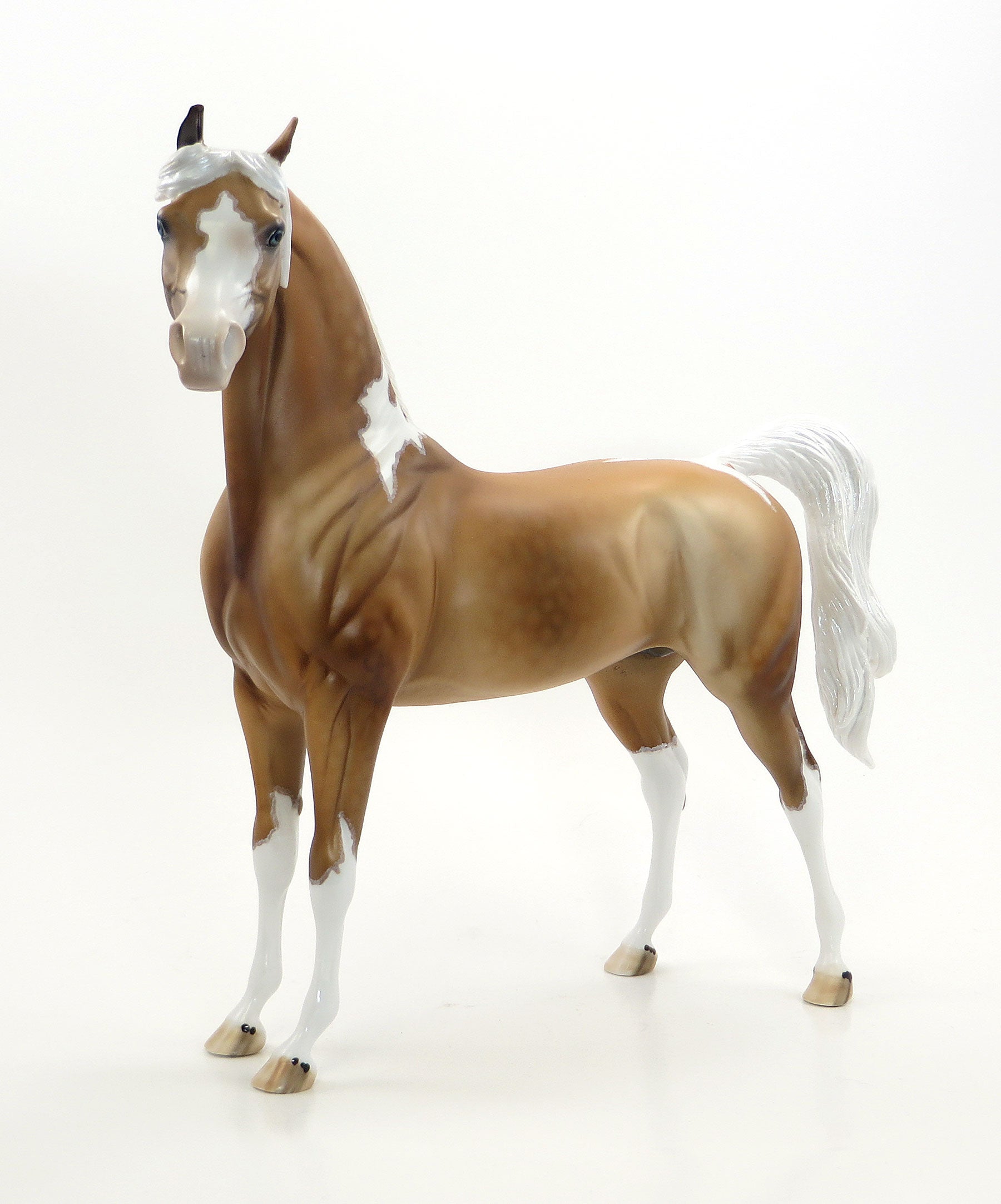 FOREVER BRIGHT - OOAK Palomino Pinto Arabian Model Horse with Mapping - 7/3