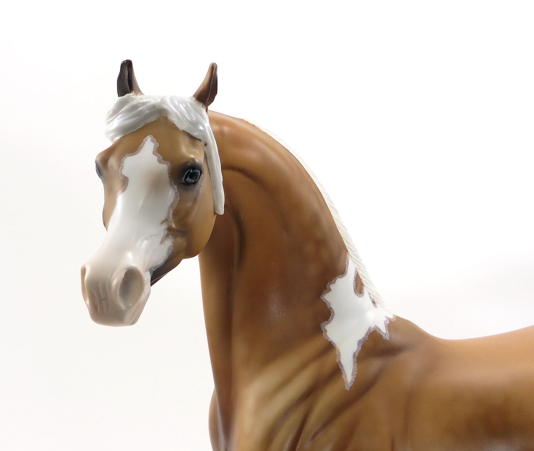 FOREVER BRIGHT - OOAK Palomino Pinto Arabian Model Horse with Mapping - 7/3