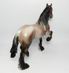 BOOGIE BOTTOMS-OOAK BAY ROAN TROTTING DRAFTER MODEL HORSE 9/1/17