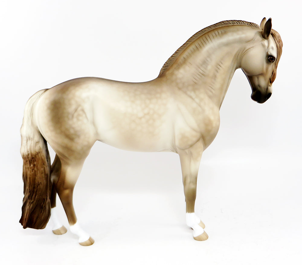 SECRET ROMANCE~OOAK MOUSEY DUN ROACHED MANE ANDALUSIAN MODEL HORSE 3/15