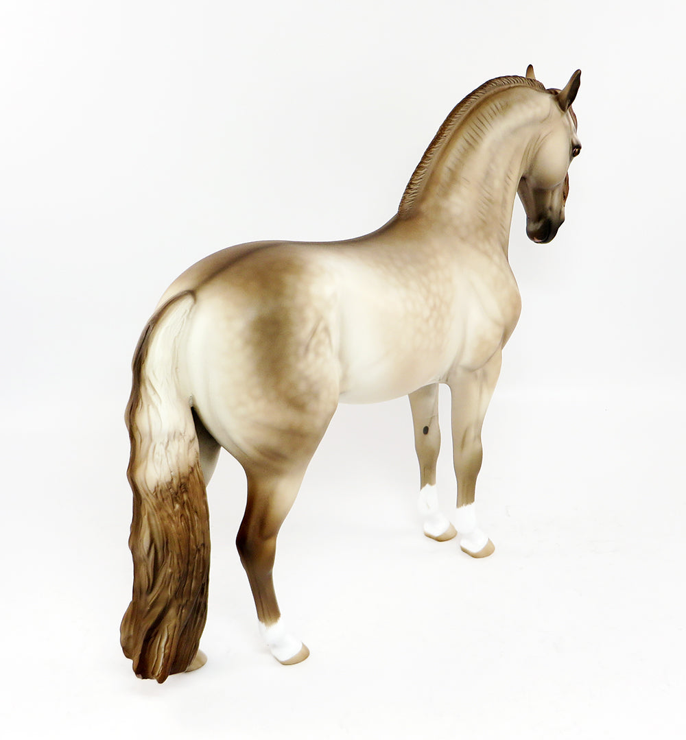 SECRET ROMANCE~OOAK MOUSEY DUN ROACHED MANE ANDALUSIAN MODEL HORSE 3/15