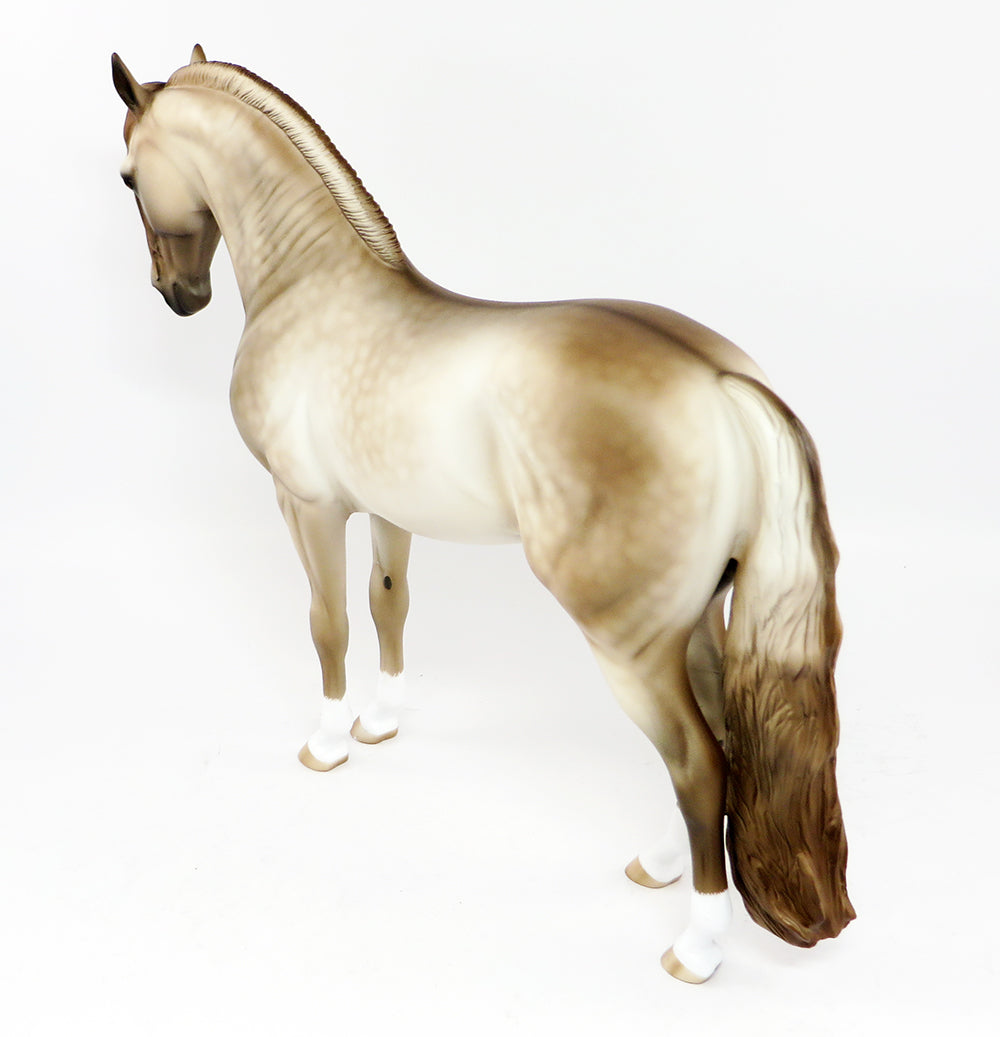 SECRET ROMANCE~OOAK MOUSEY DUN ROACHED MANE ANDALUSIAN MODEL HORSE 3/15