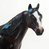 LAND I LOVE- OOAK Seal Bay Stock Model Horse with Mapping &amp; Blue Flowers - 7/3