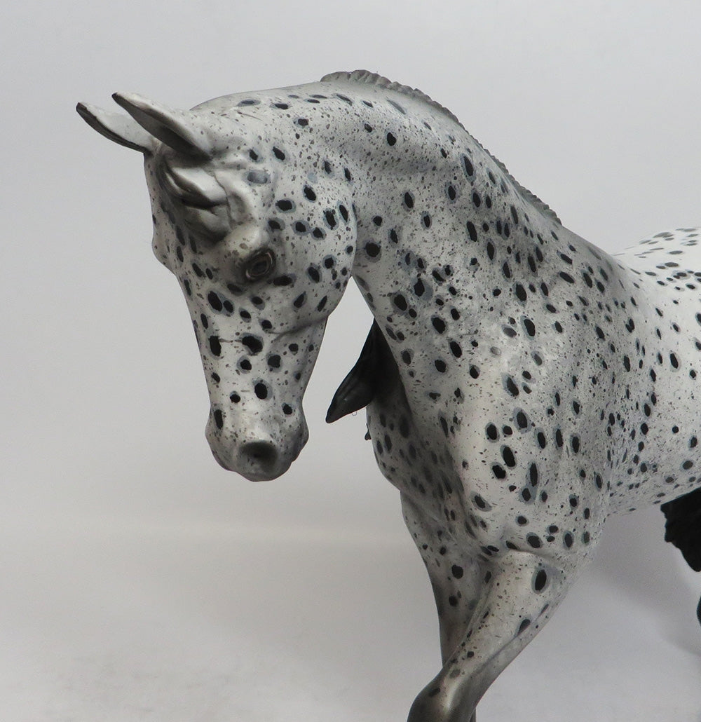 FAIRTIME BLUES - OOAK BLACK APPALOOSA THOROUGHBRED MODEL HORSE SHCF2018