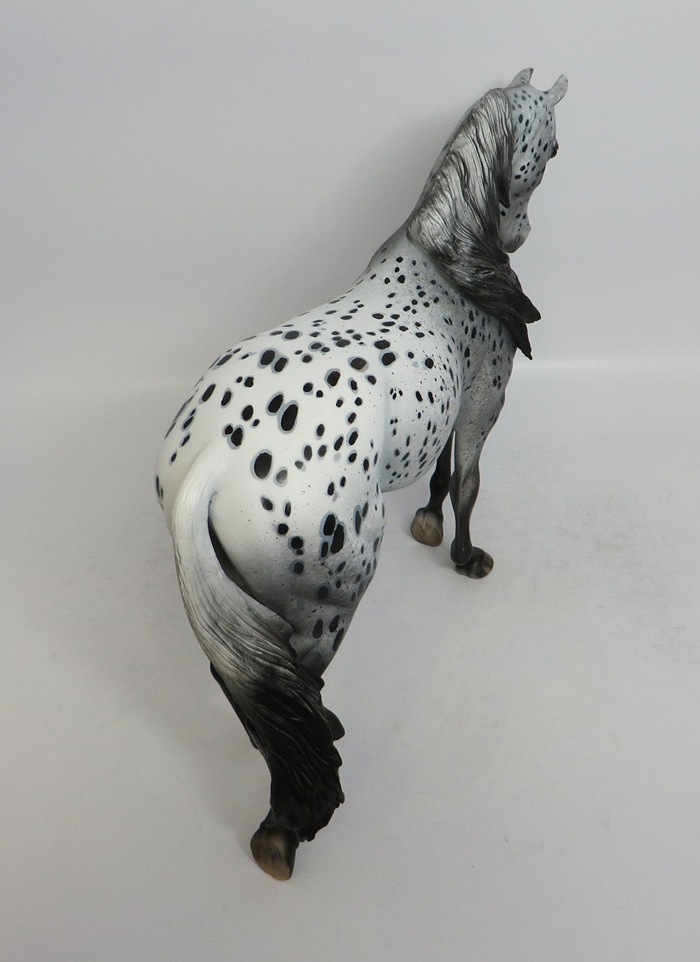 FAIRTIME BLUES - OOAK BLACK APPALOOSA THOROUGHBRED MODEL HORSE SHCF2018