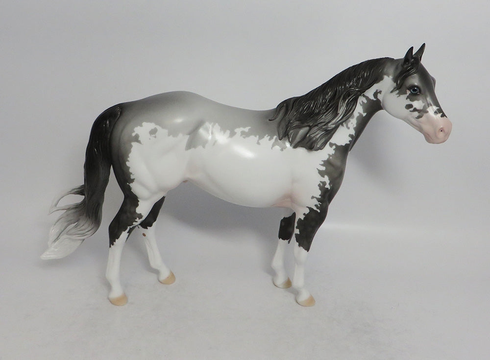ICE MAN - OOAK DAPPLE GREY PINTO ISH MODEL HORSE SHCF2018