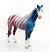 FADED GLORY - OOAK Extreme Custom Faded American Flag Decorator Stock Model Horse - 7/3