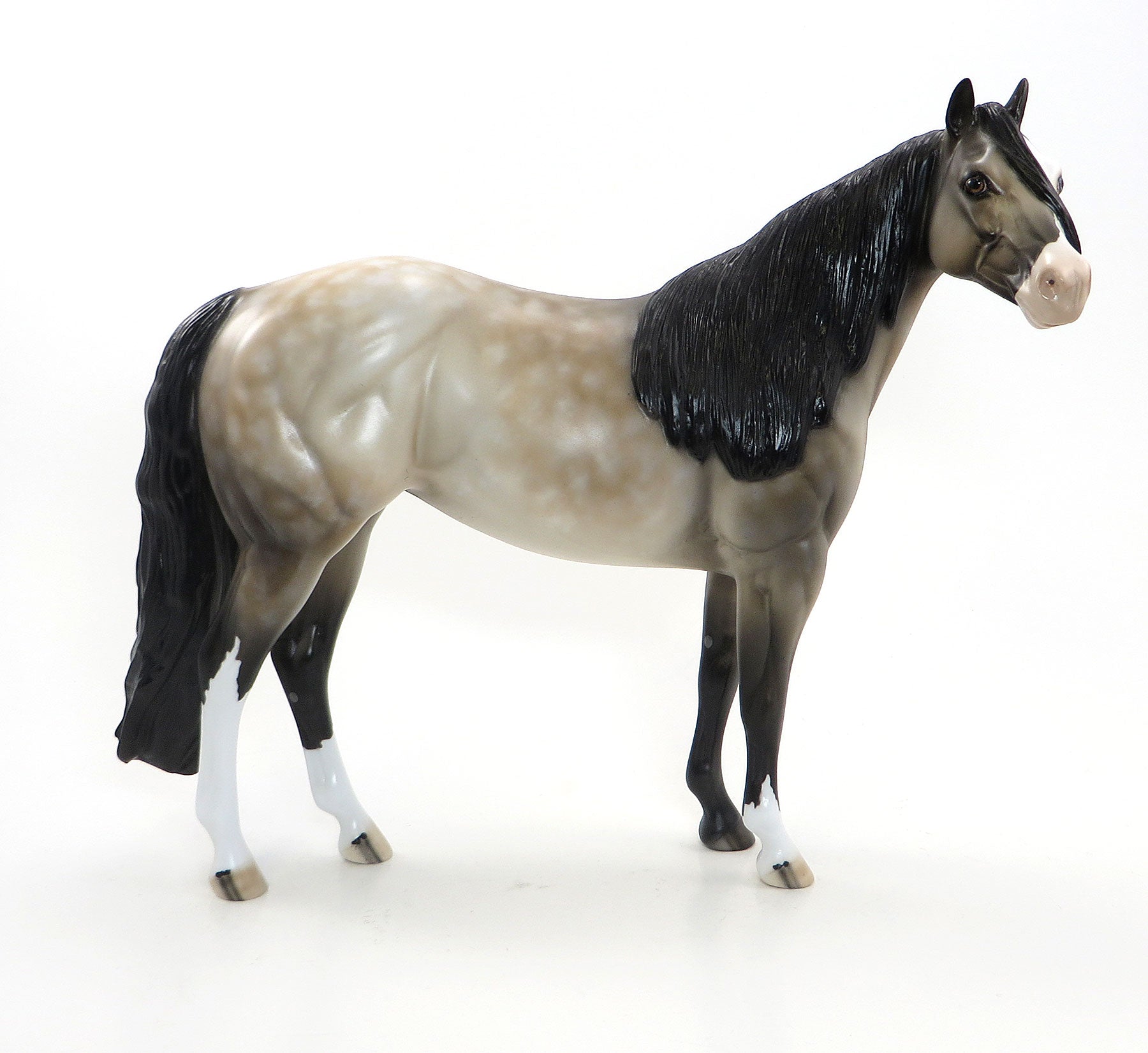 LITTLE LIBERTY - OOAK Star Dapple Buckskin Stock Model Horse Mare - 7/3