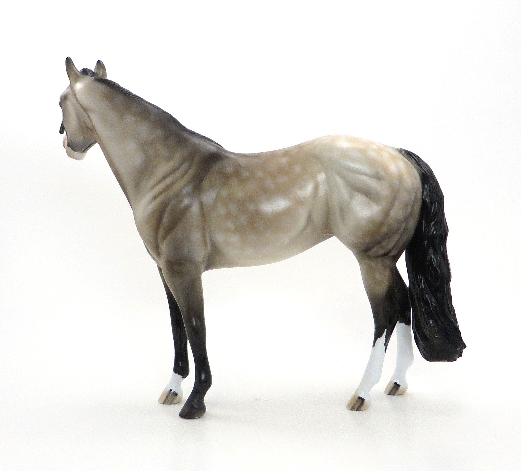 LITTLE LIBERTY - OOAK Star Dapple Buckskin Stock Model Horse Mare - 7/3