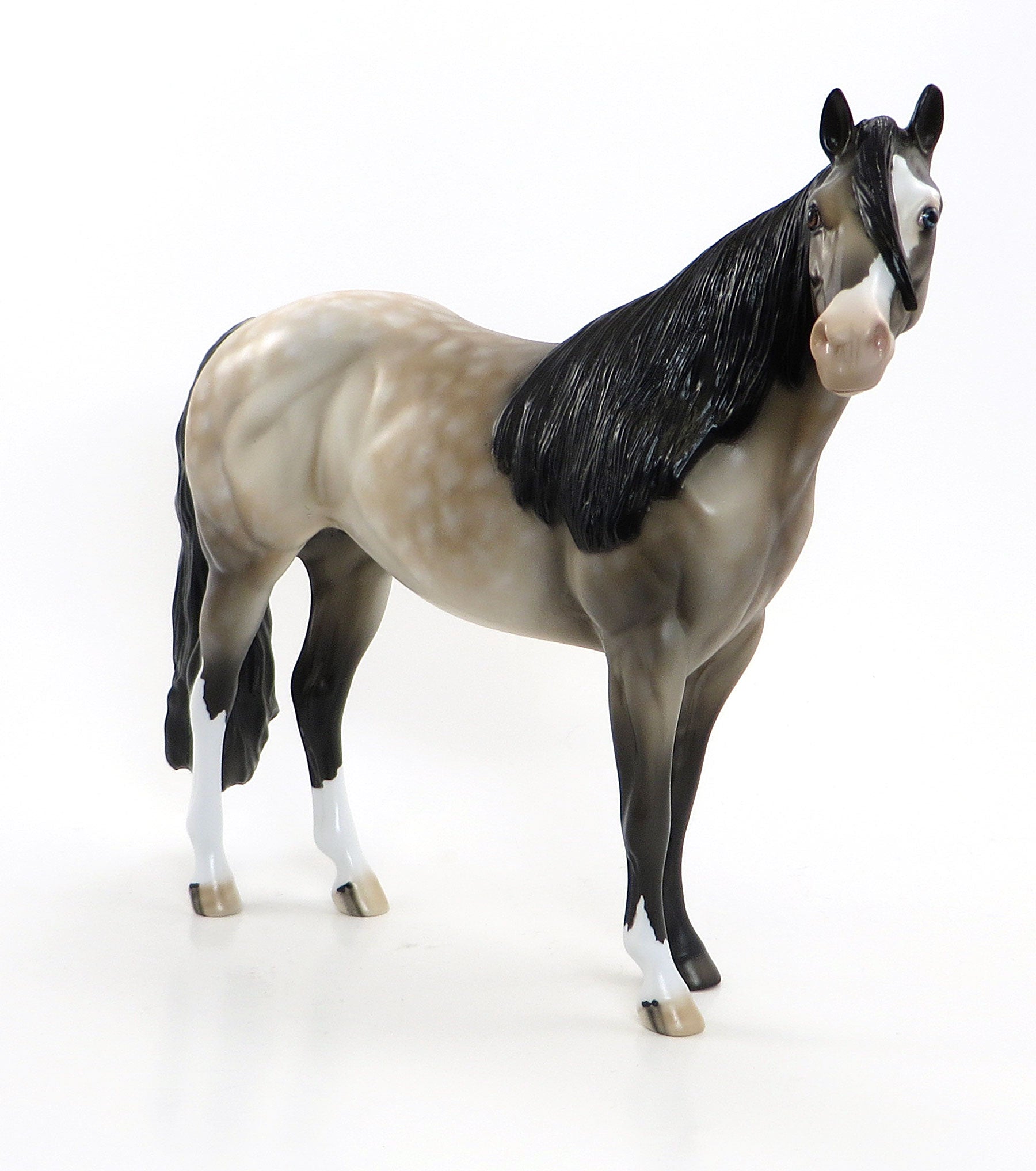 LITTLE LIBERTY - OOAK Star Dapple Buckskin Stock Model Horse Mare - 7/3