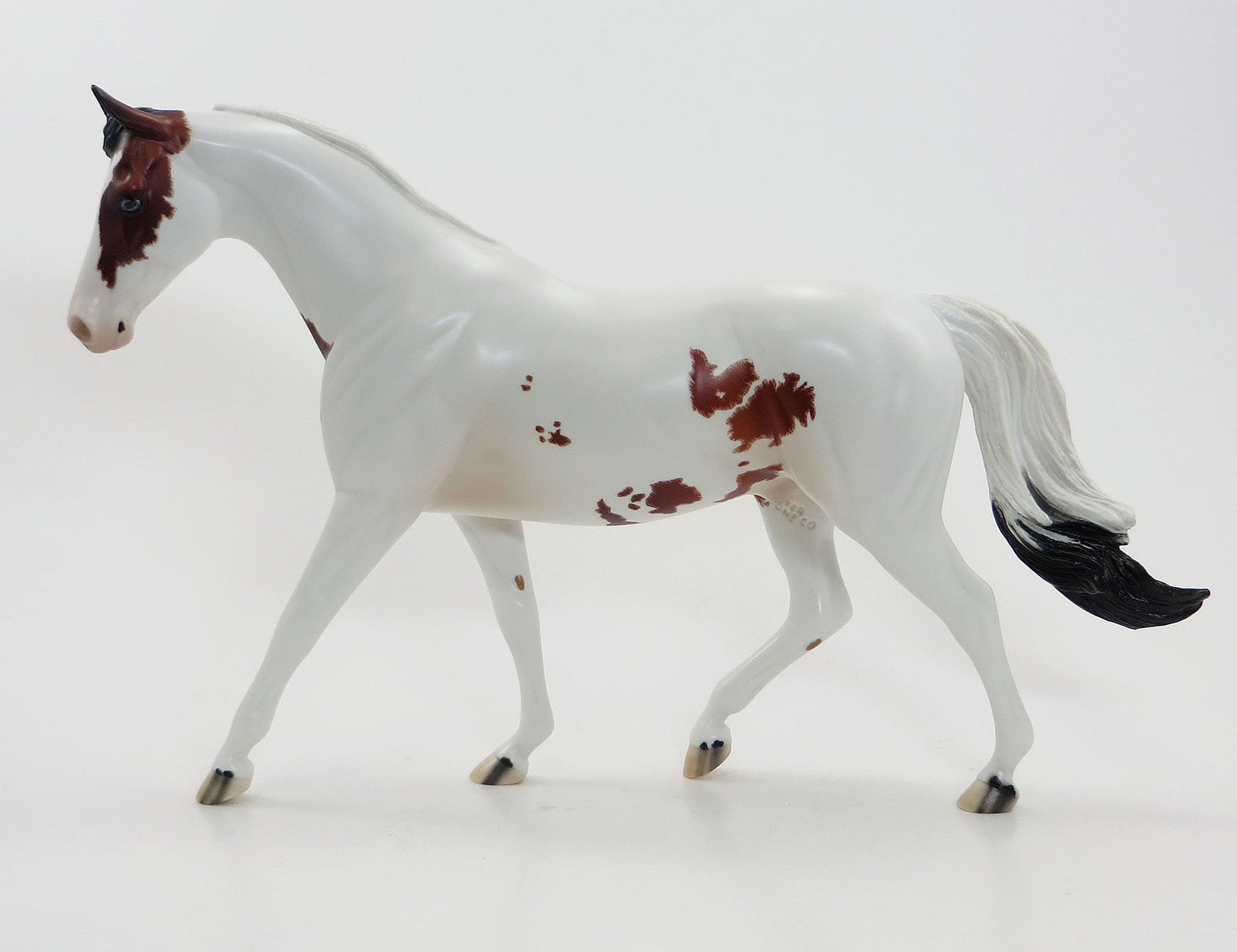 LET FREEDOM RING - OOAK Bay Pinto Pony Model Horse with Long Mane - 7/3