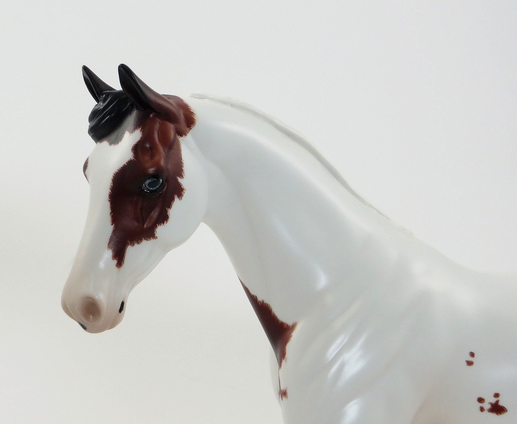 LET FREEDOM RING - OOAK Bay Pinto Pony Model Horse with Long Mane - 7/3