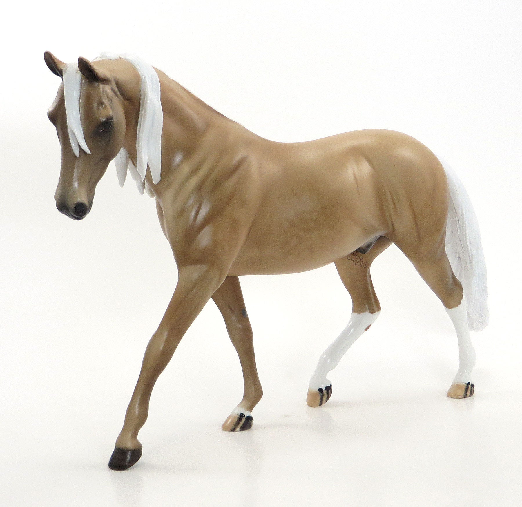 STEPPING INTO FREEDOM - OOAK Palomino Model Horse Pony with Long Mane - 7/3