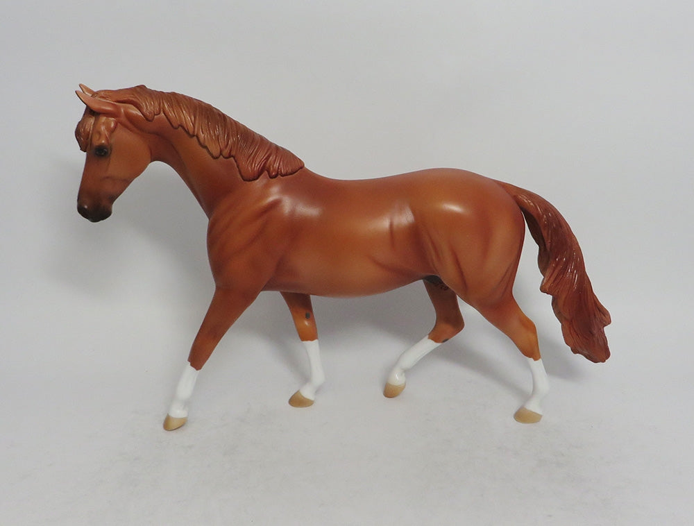 GOLDEN - OOAK CHESTNUT PONY MODEL HORSE SHCF2018