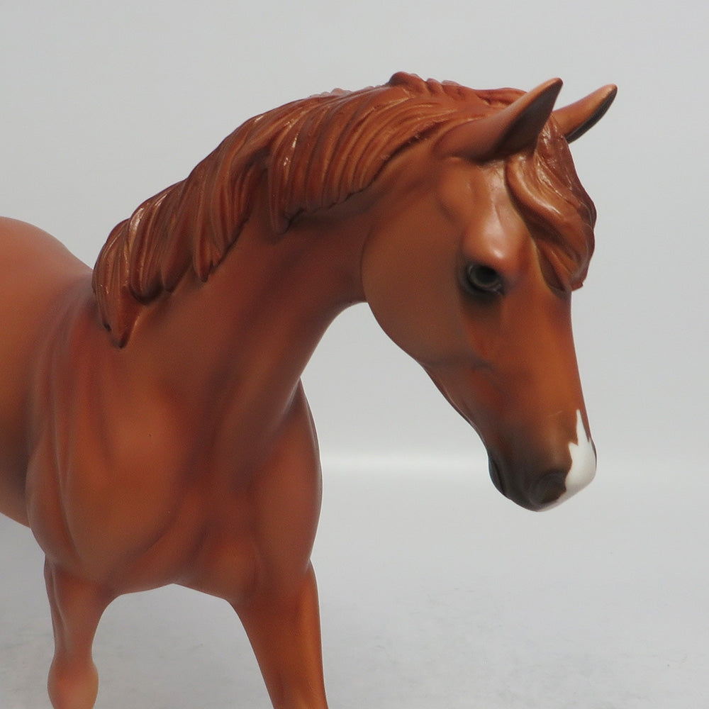 GOLDEN - OOAK CHESTNUT PONY MODEL HORSE SHCF2018