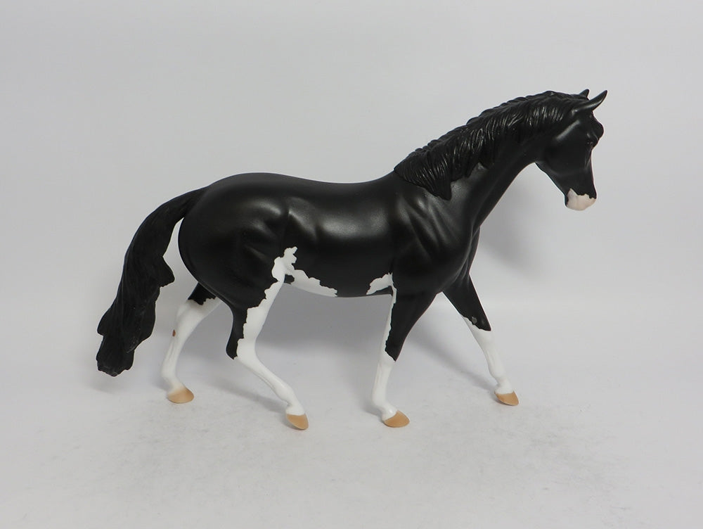 ALOHA - OOAK BLACK PINTO PONY MODEL HORSE SHCF2018