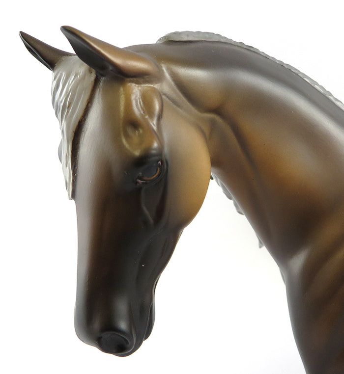 ZIP-N-CHIP-OOAK DAPPLED CHOCOLATE PALOMINO WESTERN PONY MODEL HORSE 10/5/16