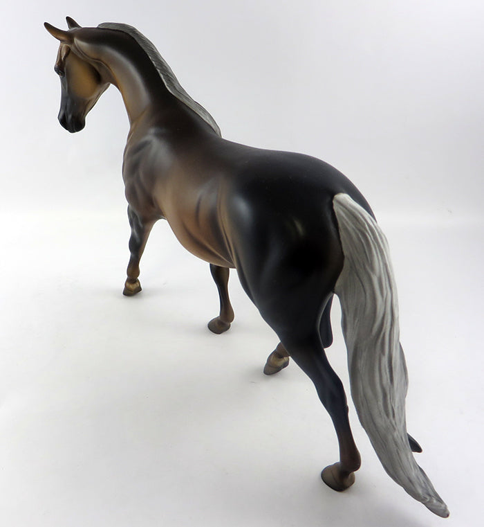 ZIP-N-CHIP-OOAK DAPPLED CHOCOLATE PALOMINO WESTERN PONY MODEL HORSE 10/5/16