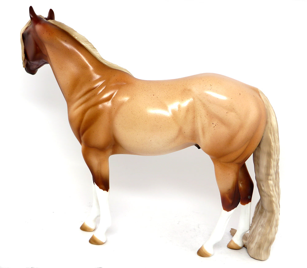 UNFORGIVEN-OOAK CHESTNUT ROAN ISH MODEL HORSE BY JULIE KEIM 3/16