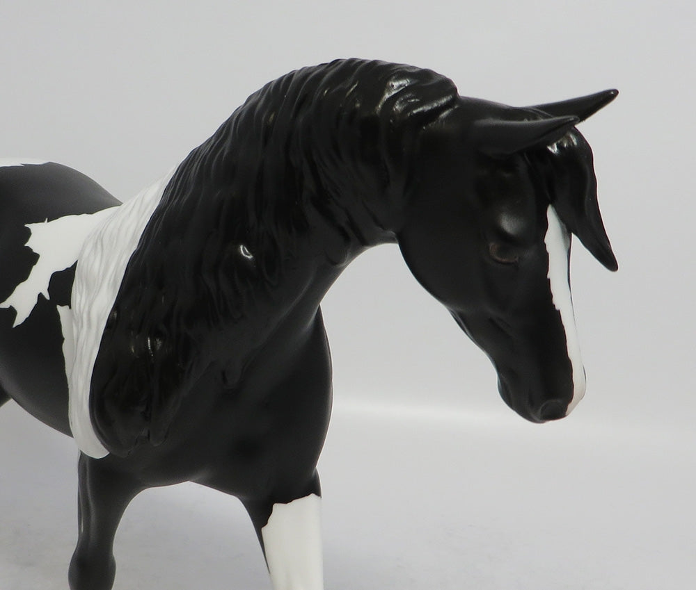 BLUEGRASS - LE3 BLACK PINTO PONY MODEL HORSE SHCF2018
