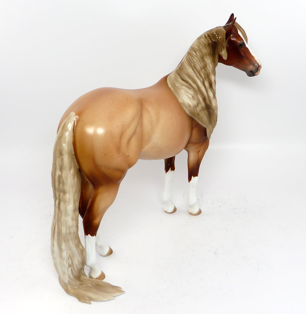 UNFORGIVEN-OOAK CHESTNUT ROAN ISH MODEL HORSE BY JULIE KEIM 3/16