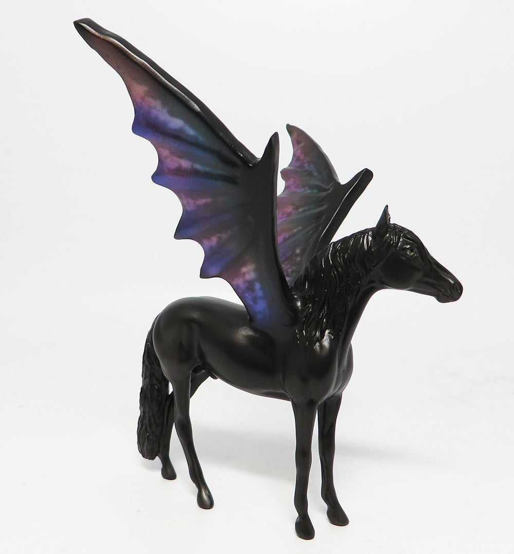 ANTARCTIC SKIES- OOAK DECORATOR ANDALUSIAN WITH  METALLIC WINGS, CHIP MODEL HORSE BY MILISSA FOX 9/8/17