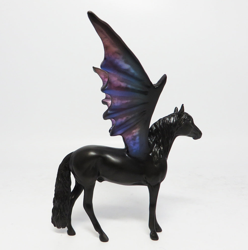 ANTARCTIC SKIES- OOAK DECORATOR ANDALUSIAN WITH  METALLIC WINGS, CHIP MODEL HORSE BY MILISSA FOX 9/8/17