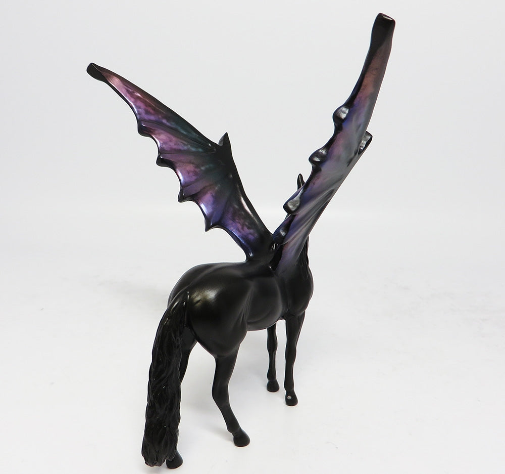 ANTARCTIC SKIES- OOAK DECORATOR ANDALUSIAN WITH  METALLIC WINGS, CHIP MODEL HORSE BY MILISSA FOX 9/8/17